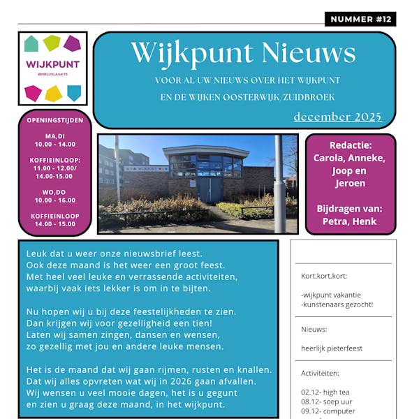 Nieuwsbrief wijkpunt nieuwsbrief december