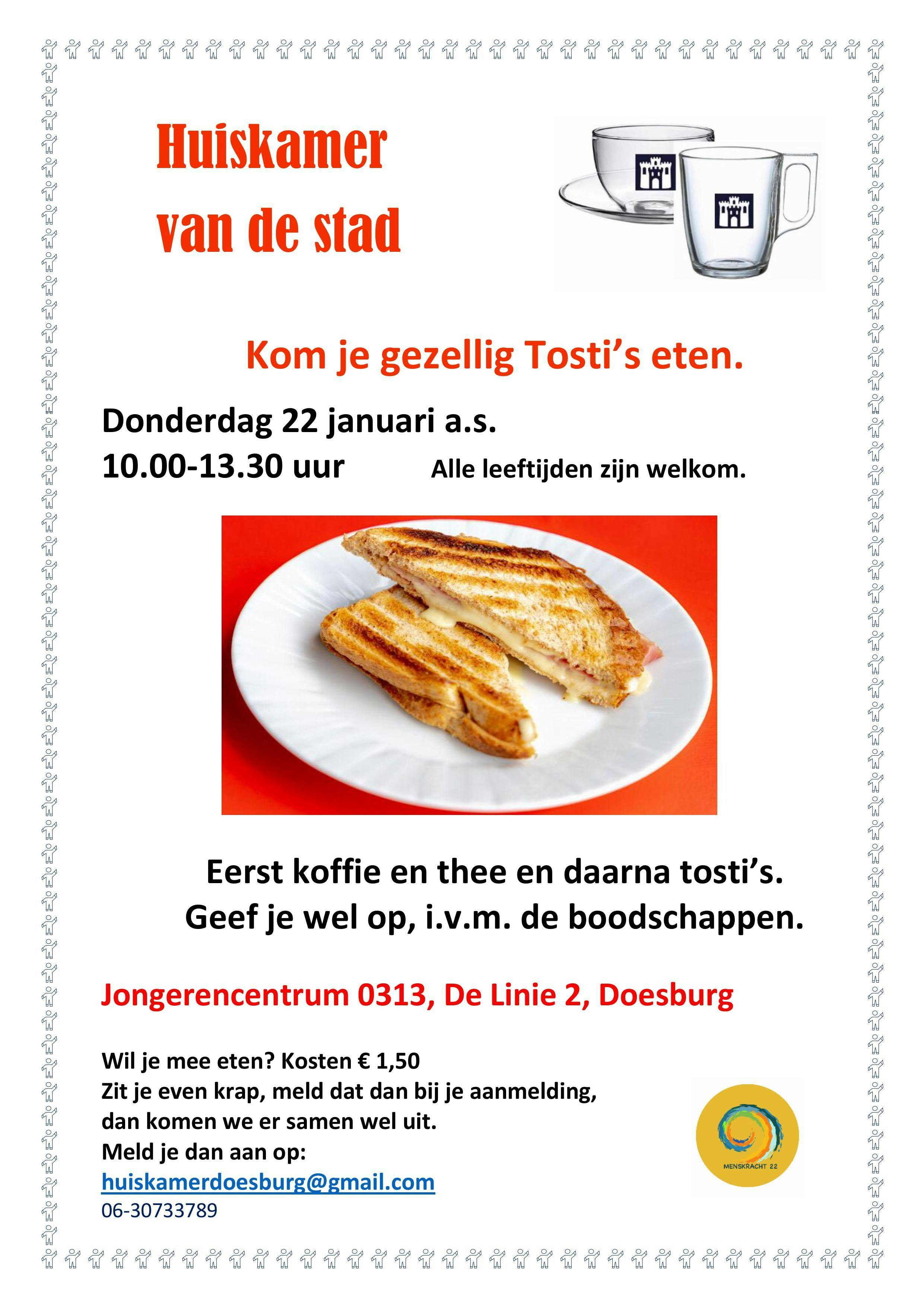 Kom gezellig lunchen met tosti's