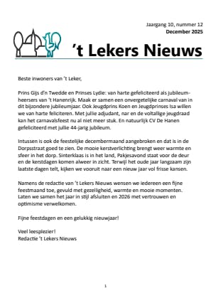 't Lekers Nieuws - december 2025