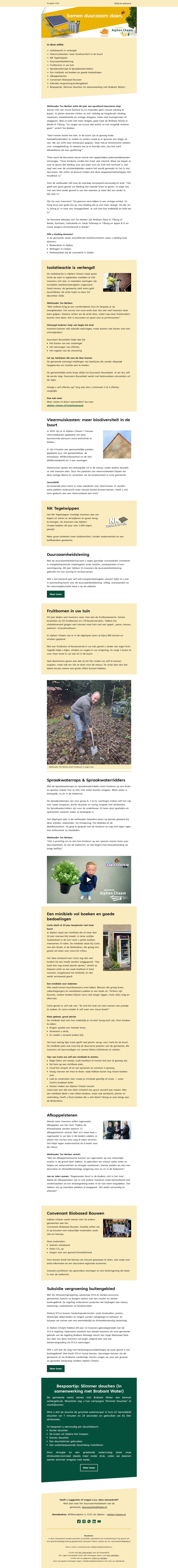 Nieuwsbrief Duurzaamheid december 2025