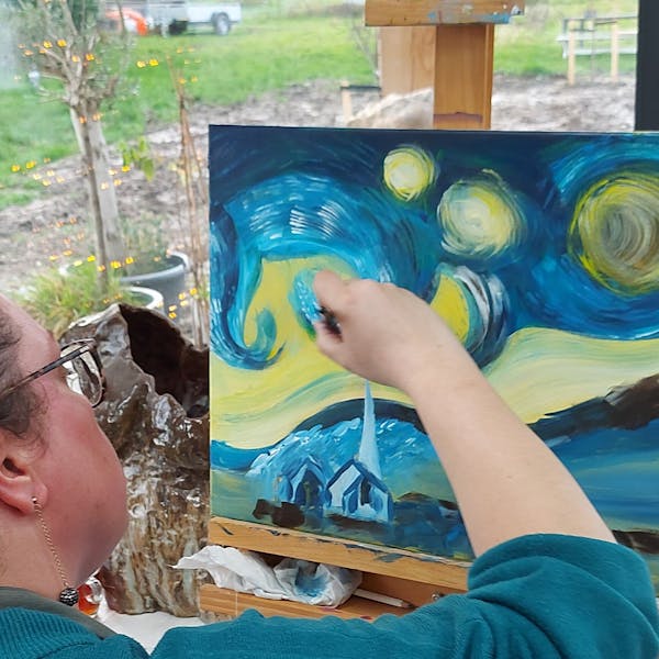 Sterrennacht in kerstsfeer