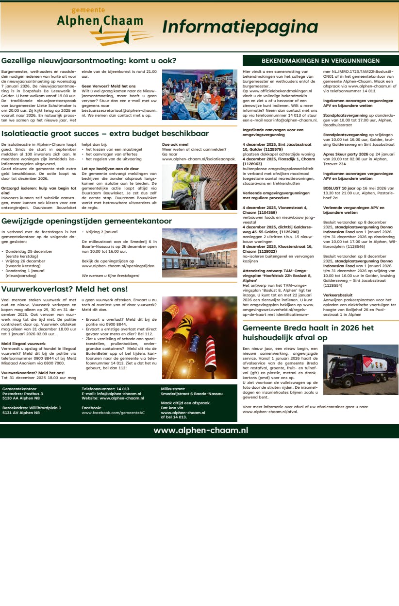 Informatiebulletin week 52 2025