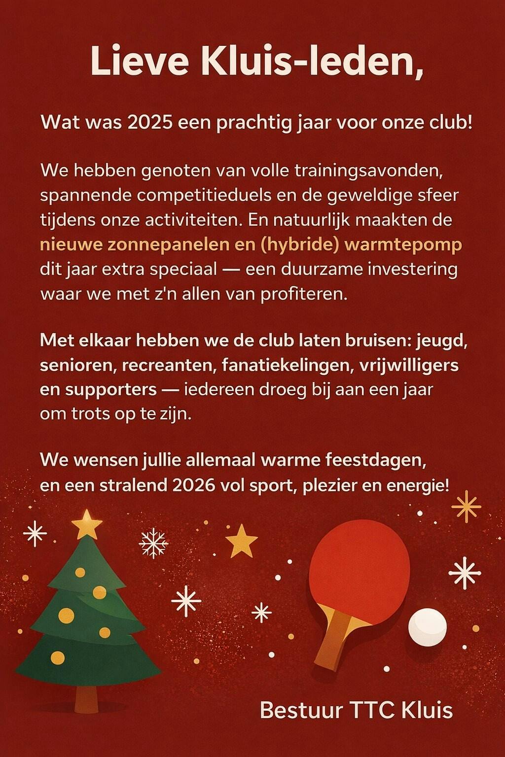 December nieuwsbrief TTC Kluis