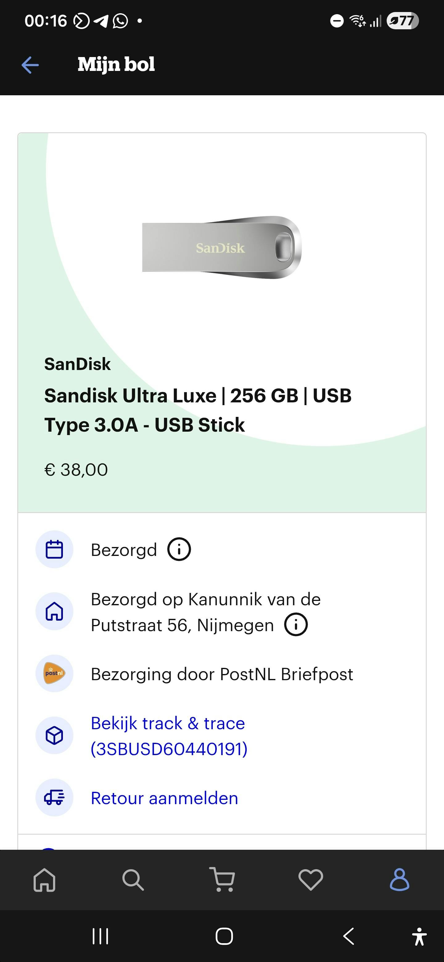 2 pakketjes kwijt Kanunnik van de putstraat 56