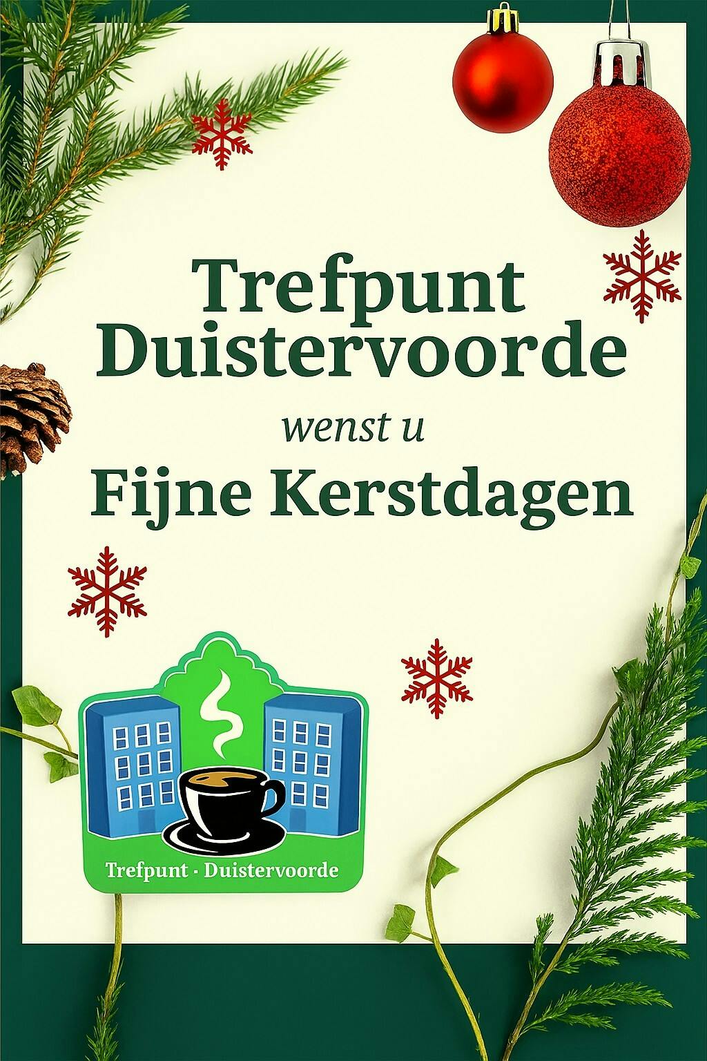 Kerst bij Trefpunt Duistervoorde: waar de koffie altijd warm is en de gezelligheid nooit op raakt! 