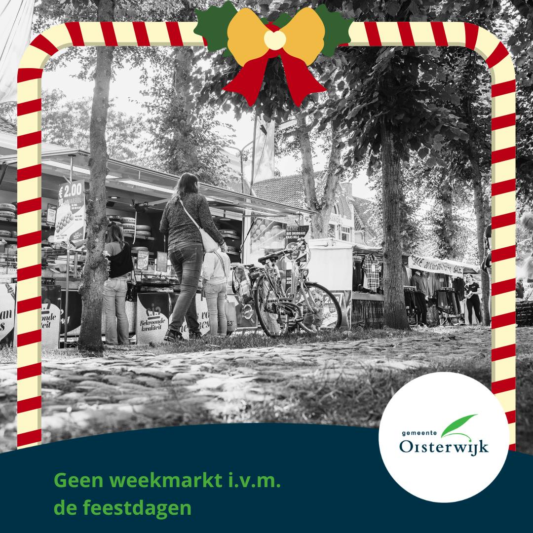 Geen weekmarkt i.v.m. de feestdagen