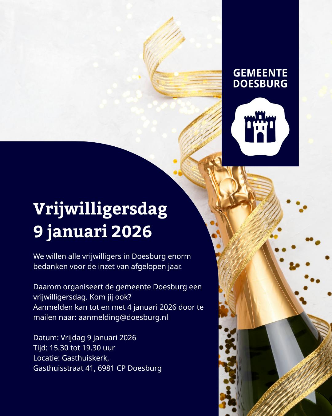 Verbind met andere vrijwilligers op 9 januari