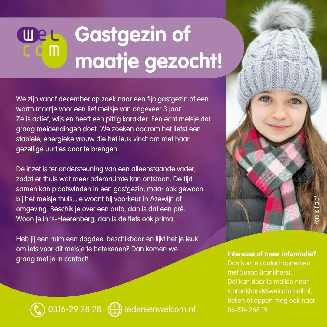 Gastgezin of gezinsmaatje gezocht!