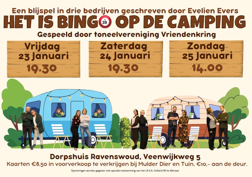 Geniet van blijspel 'Het is bingo op de camping'