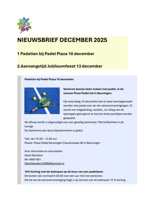 Nieuwsbrief VvSB december