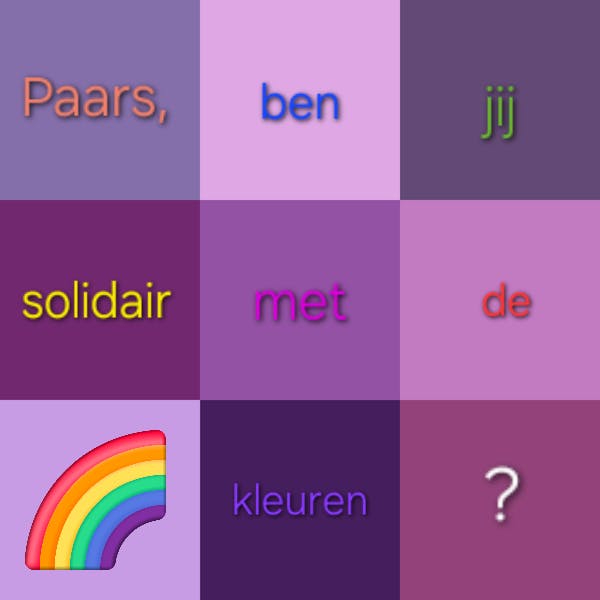 Steun de regenboog op paarse vrijdag