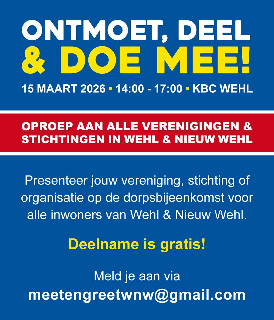 Verenigingen & stichtingen: neem gratis deel aan een nieuw evenement!