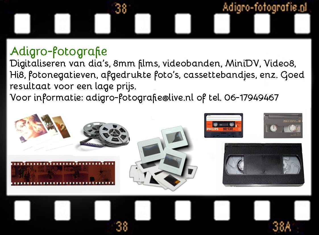 Digitaliseren oude video, films, dia's, fotonegatieven, enz.