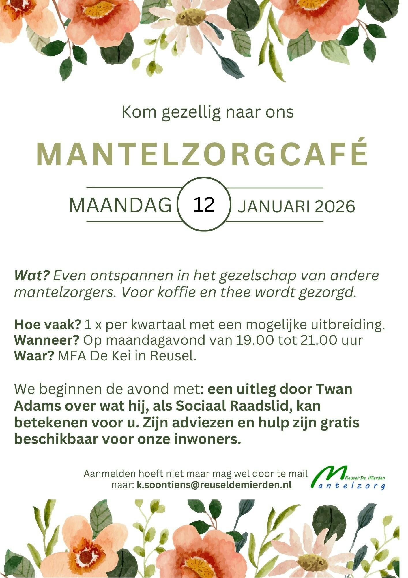 Mantelzorgcafé 12 januari 2026