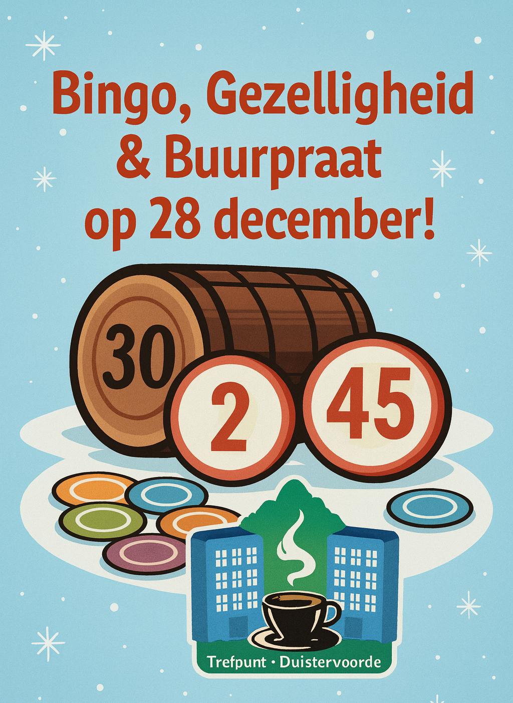 Bingo, Gezelligheid & Buurpraat op 28 december!