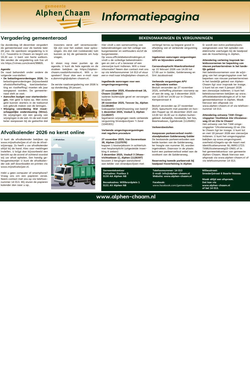 Informatiebulletin week 50 2025