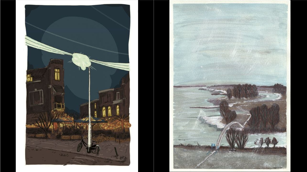 Wijkkrant-illustrator Rens van Vliet tekent maandelijks ‘Straatbeeld in Oost’