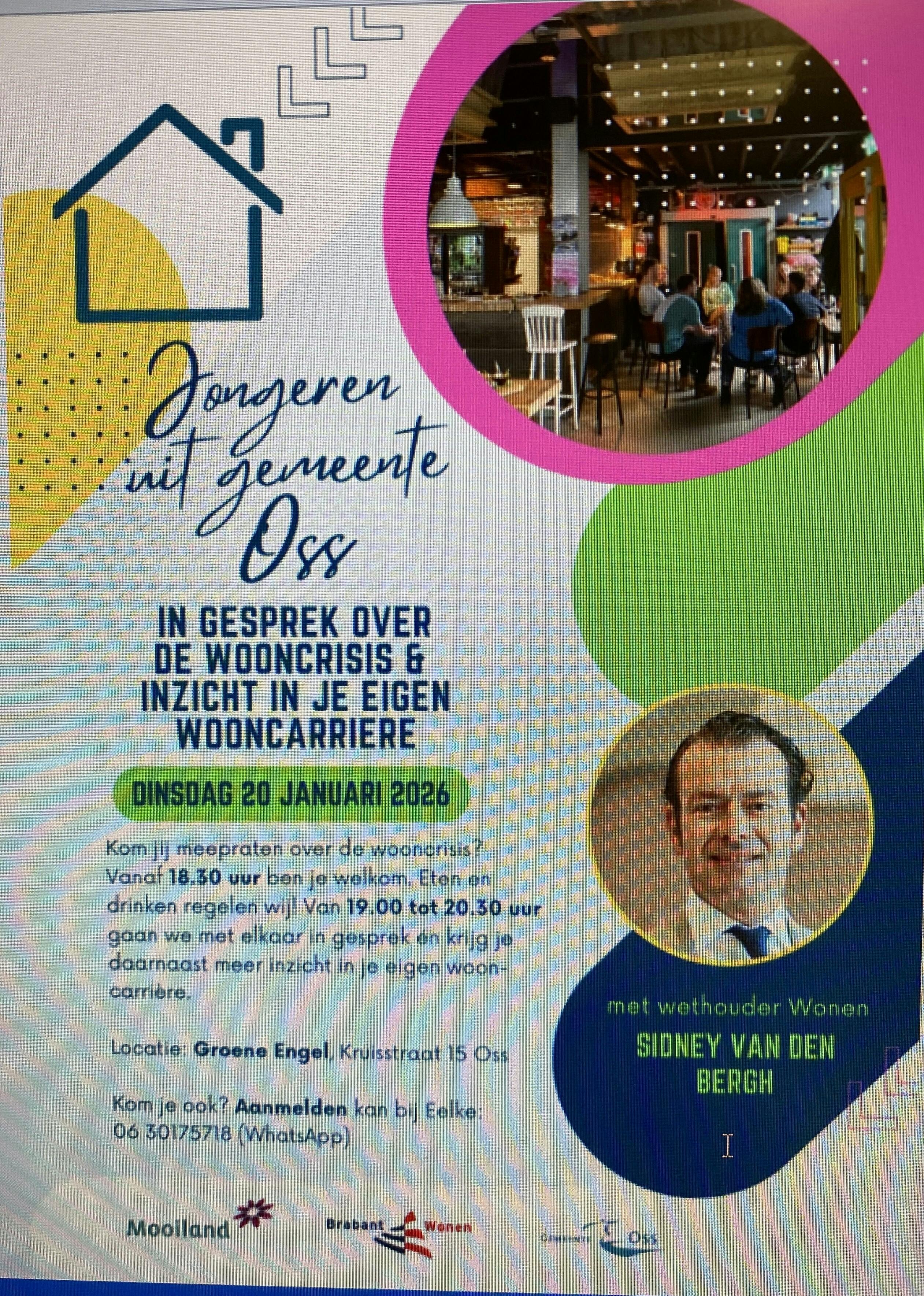 Kom je? Uitnodiging voor jongeren uit de gemeente Oss die willen praten over wonen. 